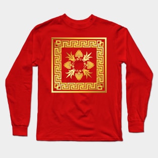 Golden square Greek ornament Long Sleeve T-Shirt